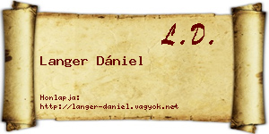 Langer Dániel névjegykártya